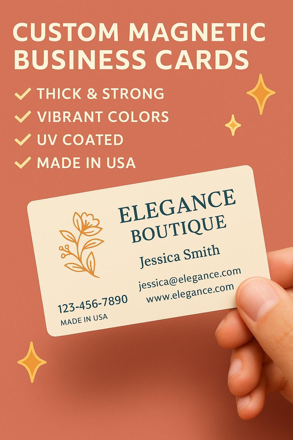 Custom Magnetic Business Cards: Durable UV Coated Magnet