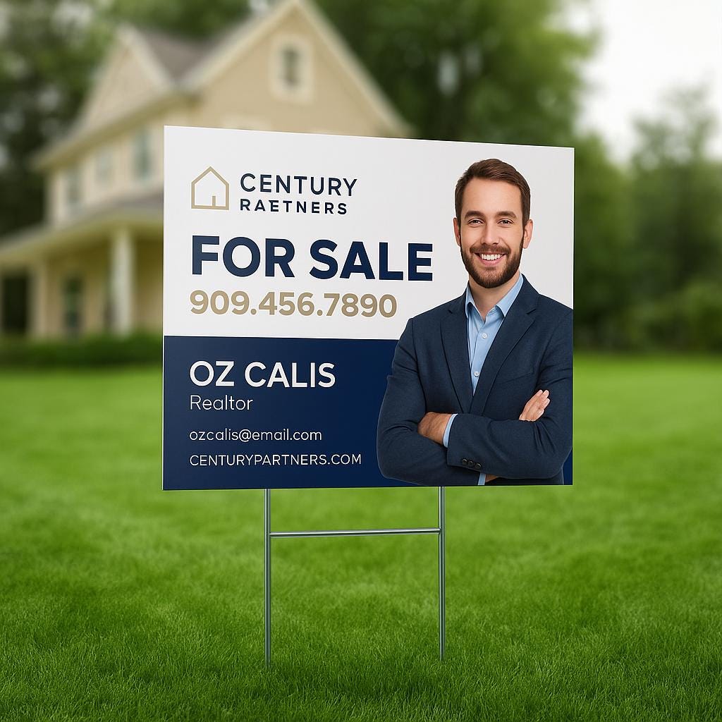 Custom Real Estate Yard Sign: 24" x 18" Outdoor Lawn Decoration