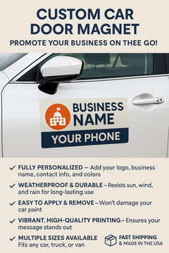 Custom Car Door Magnets (Set of 2): Personalized Business Vehicle Sign