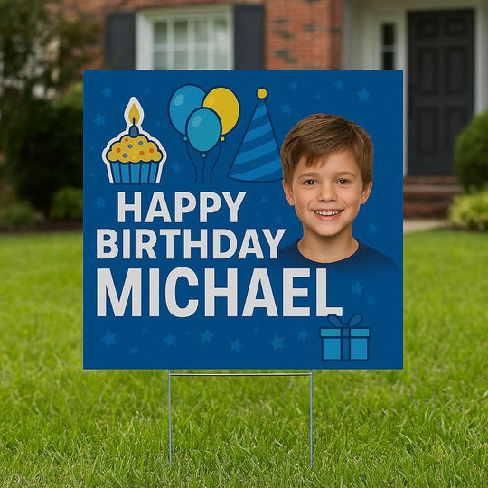 Custom Birthday Yard Sign: Weatherproof Lawn Decoration with Stake