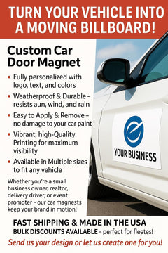 Custom Car Door Magnets (Set of 2): Personalized Business Vehicle Sign
