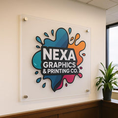 Custom Acrylic Business Logo Sign: Modern Office Reception Decor
