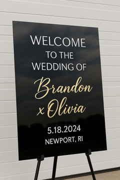 Custom Acrylic Wedding Welcome Sign: Modern Reception Decor