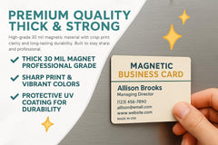 Custom Magnetic Business Cards: Durable UV Coated Magnet