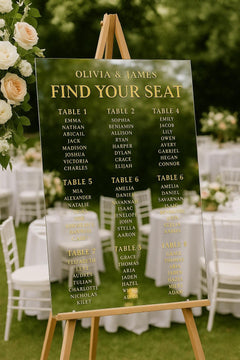 Acrylic Wedding Seating Chart Sign: Elegant Personalized Reception Decor