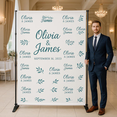 Custom Step and Repeat Banner with Stand: Personalized Event Backdrop