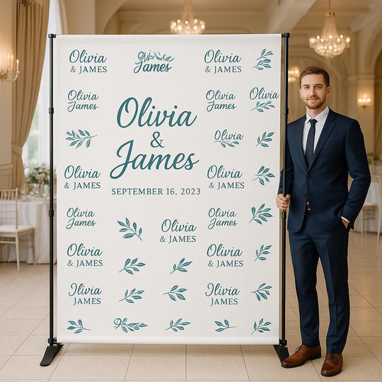 Custom Step and Repeat Banner with Stand: Personalized Event Backdrop