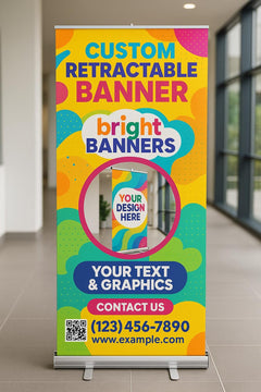 Custom Retractable Roll-Up Banner: Portable Trade Show Display (33"-81")