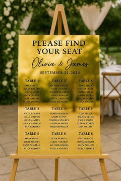 Acrylic Wedding Seating Chart Sign: Elegant Personalized Reception Decor