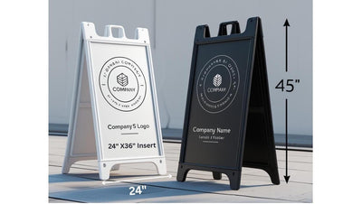 Custom Signicade A Frame Sidewalk Sign – Includes 2 Full Color 24x36 Signs – Business Sign