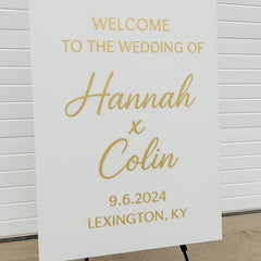Custom Acrylic Wedding Welcome Sign: Modern Reception Decor