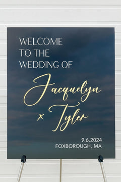 Custom Acrylic Wedding Welcome Sign: Modern Reception Decor