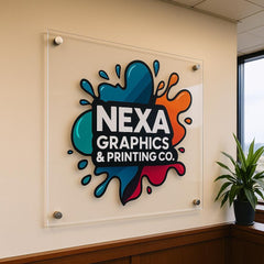 Custom Acrylic Business Logo Sign: Modern Office Reception Decor