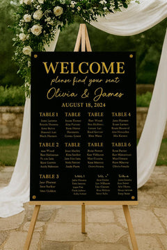 Acrylic Wedding Seating Chart Sign: Elegant Personalized Reception Decor