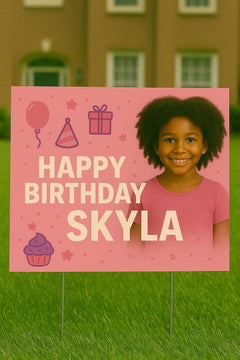 Custom Birthday Yard Sign: Weatherproof Lawn Decoration with Stake