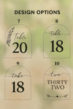 Acrylic Wedding Table Number Sign – Modern Clear or Frosted Acrylic Table   Numbers – Elegant Reception Decor – Personalized Wedding Signage