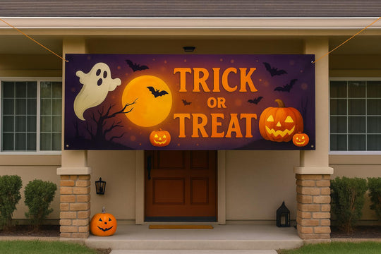 Custom Halloween Banner: Personalized Spooky Porch Sign - Weather Resistant