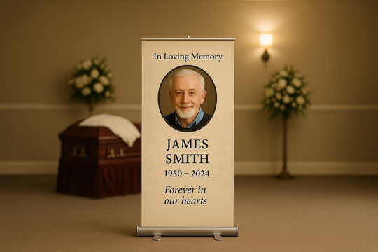 Custom Memorial Banner: Celebration of Life Sign, Funeral Decoration (33-81")