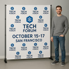 Custom Step and Repeat Banner with Stand: Personalized Event Backdrop