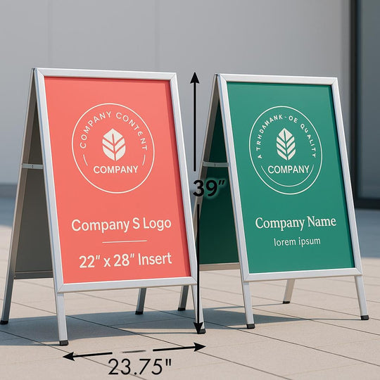Custom Aluminum A-Frame Sidewalk Sign - Weather-Resistant 22x28 Insert