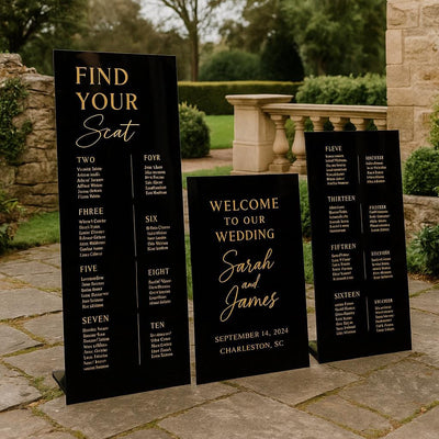 Wedding Acrylic Sign Bundle: Personalized Welcome and Seating Charts