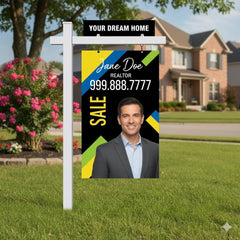 Custom Real Estate Sign, UV Print ACM Metal, PVC Post