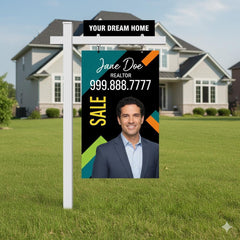 Custom Real Estate Sign, UV Print ACM Metal, PVC Post