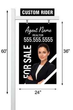 Custom Real Estate Sign, UV Print ACM Metal, PVC Post