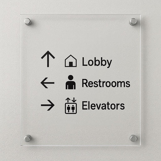 Acrylic Building Wayfinding, Navigation Directional Signs, Custom Directory