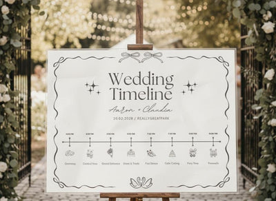 Wedding Timeline Acrylic Sign (Custom Ceremony & Reception Schedule)