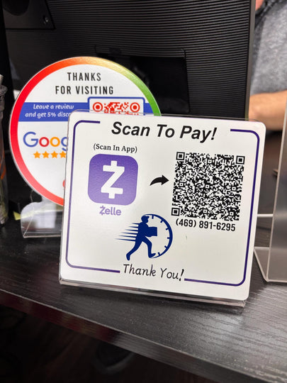 Business Custom Scan to Pay QR Code Sign | Modern Acrylic Payment Display