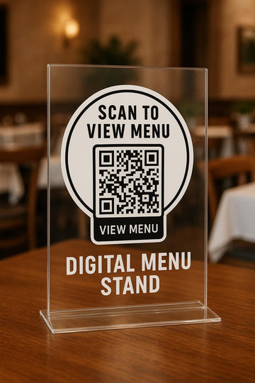 Acrylic QR Menu Sign – Contactless Restaurant Display
