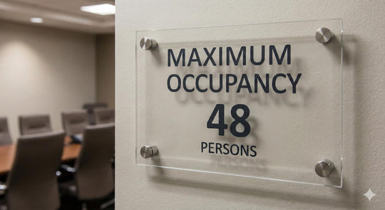 Custom Acrylic Business Maximum Occupancy Sign, 12" x12"