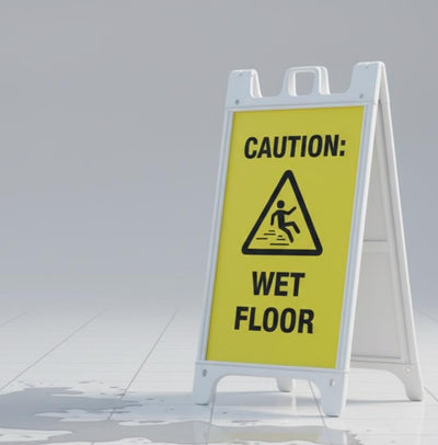 Floor Warning Sign - Foldable, Bright Yellow Safety Alert