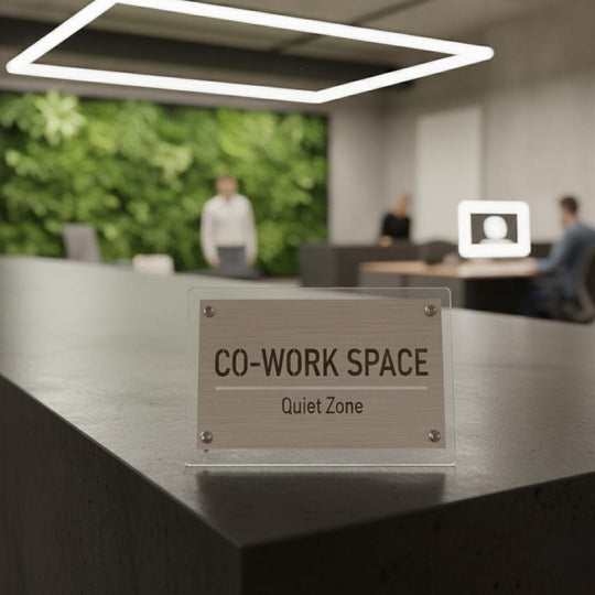 Acrylic Office Door Sign - Sleek Modern Look with Standoff Mounts
