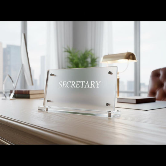 Acrylic Office Nameplate - Sleek Modern Desk Sign with Standoffs