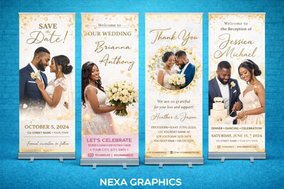 Wedding Custom Retractable Banner | Roll Up Sign Stand Wedding Decor Welcome Sign Bridal Shower