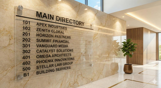 Custom Acrylic Directory Sign – Modern Office Wayfinding