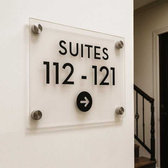 Custom Acrylic Business Suites Number Sign, 12" x18"