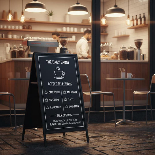 Coffe Sidewalk Sign Board: Custom A-Frame Display (Waterproof, Portable)