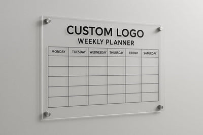 Wall Calendar Planner: Clear Dry Erase Board (Custom Sizes)