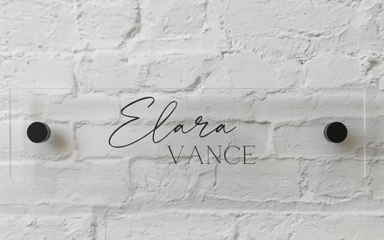 Custom Acrylic Name Sign, Modern Office Decor