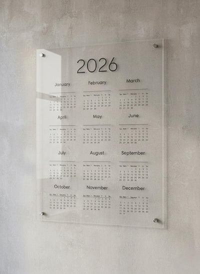Yearly Dry Erase Acrylic Calendar , 2026 Large Wall Planner , Home Decor , Eraser Board