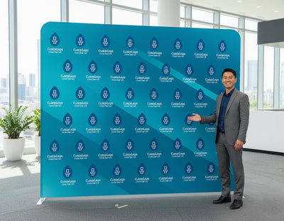 Step & Repeat Banner: Custom Text and Logo - Portable Aluminum Frame