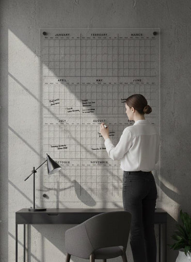 Yearly Dry Erase Acrylic Calendar , 2026 Large Wall Planner