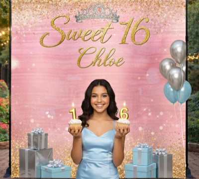 Custom Birthday Backdrop Banner: Personalized Photo Party Sign